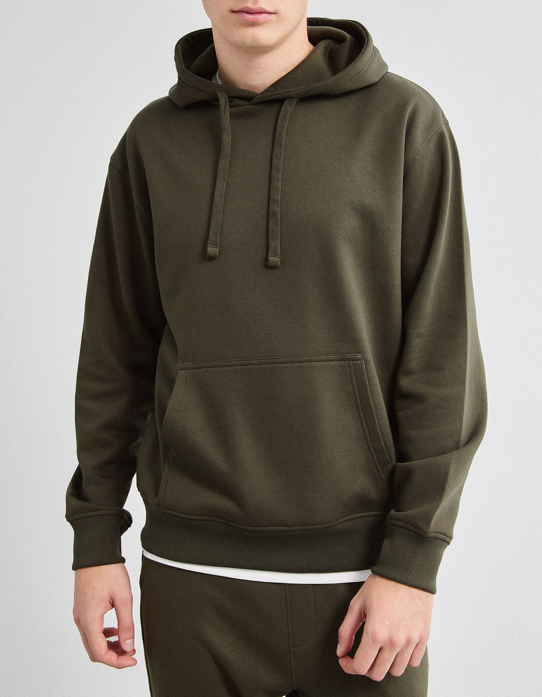 Sweatshirt com Capuz, Homem, Verde Escuro
