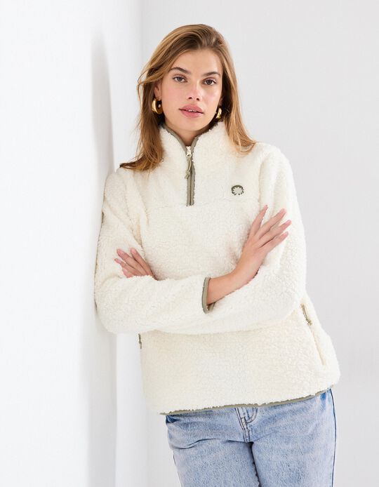Comprar Online Sweatshirt Sherpa, Mulher, Bege Claro 