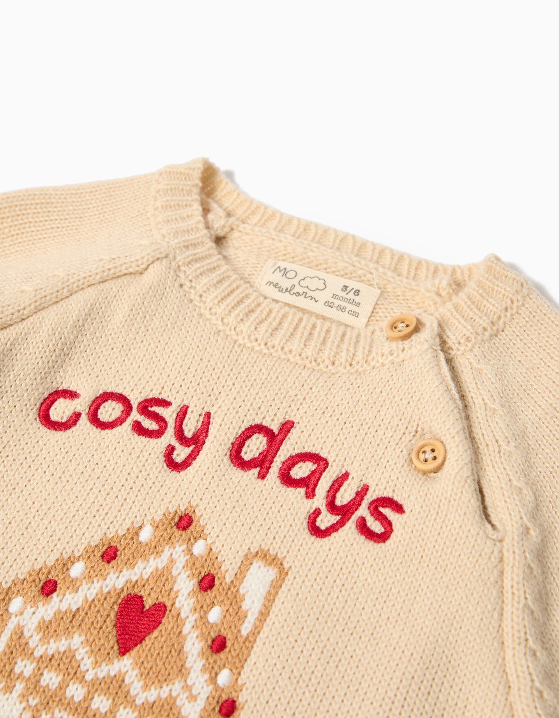 Comprar Online Camisola de Malha, Rec&eacute;m-Nascido, Bege Claro