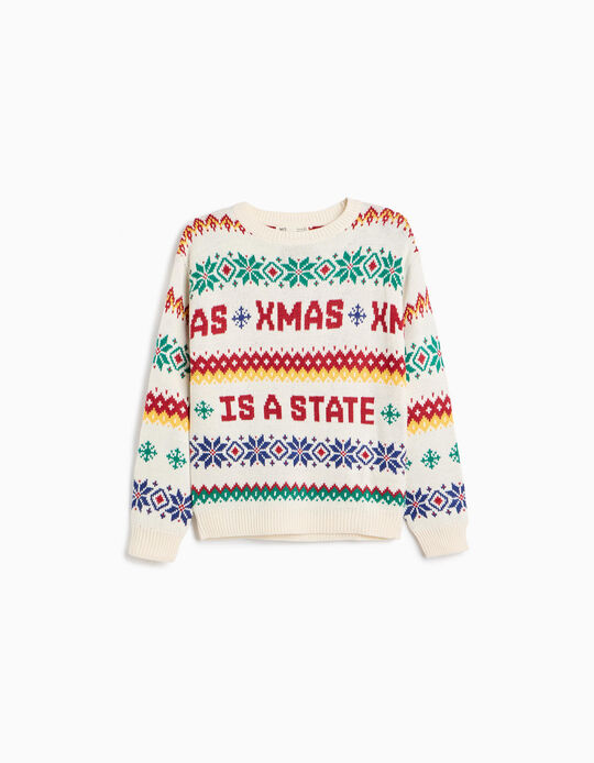 Comprar Online Camisola De Malha De Natal, Menino, Cru