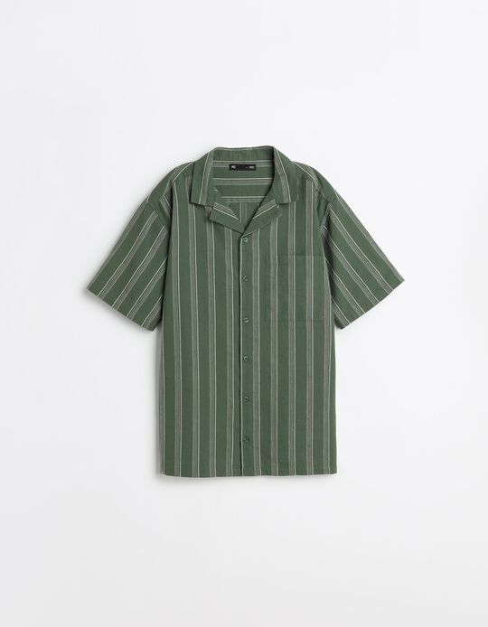 Comprar Online Camisa Resort com Linho, Homem, Verde Escuro
