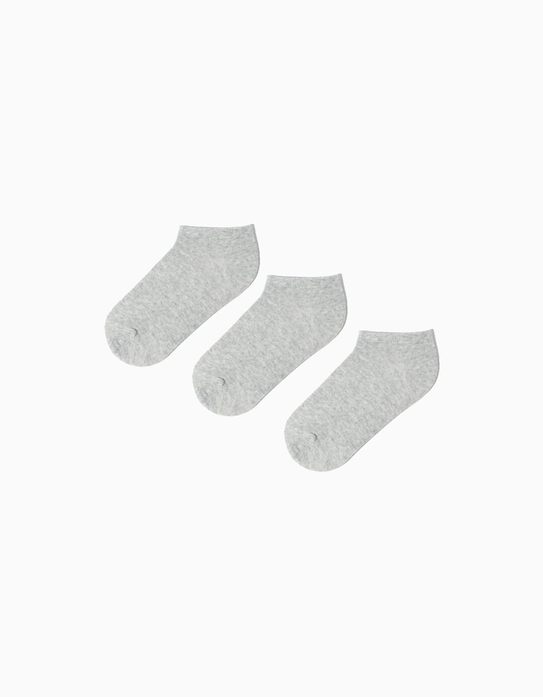 Pack 3 Pares de Meias Tornozelo, Menina, Cinzento Claro