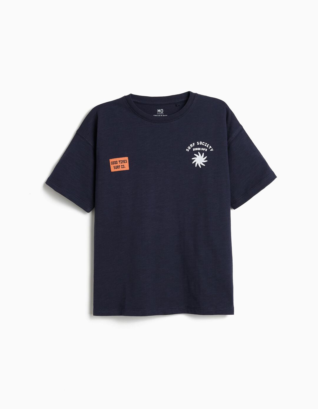 T-shirt com Estampado, Menino, Azul Escuro