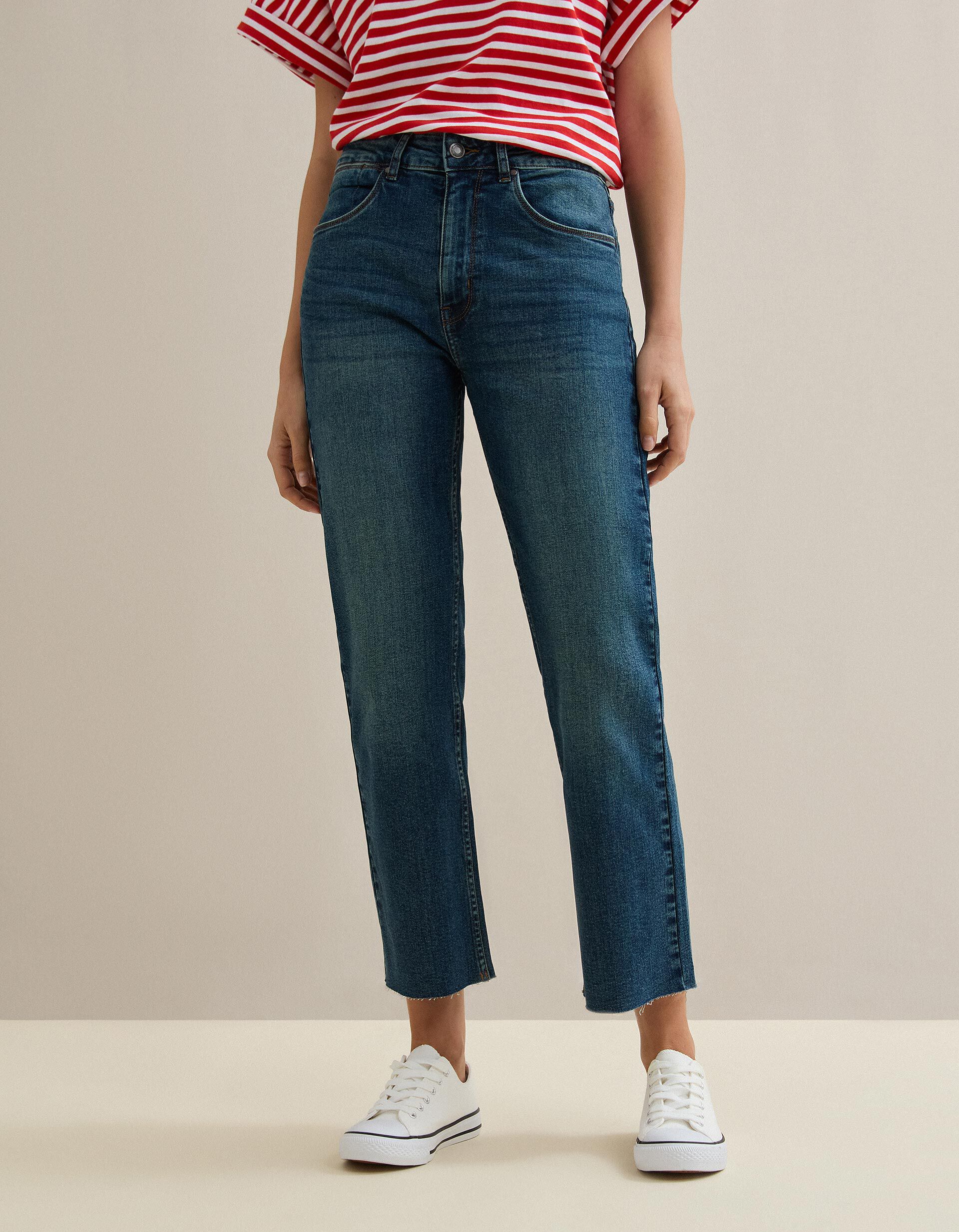 Comprar Online Cal&ccedil;as de Ganga 'Straight Cropped', Mulher, Azul