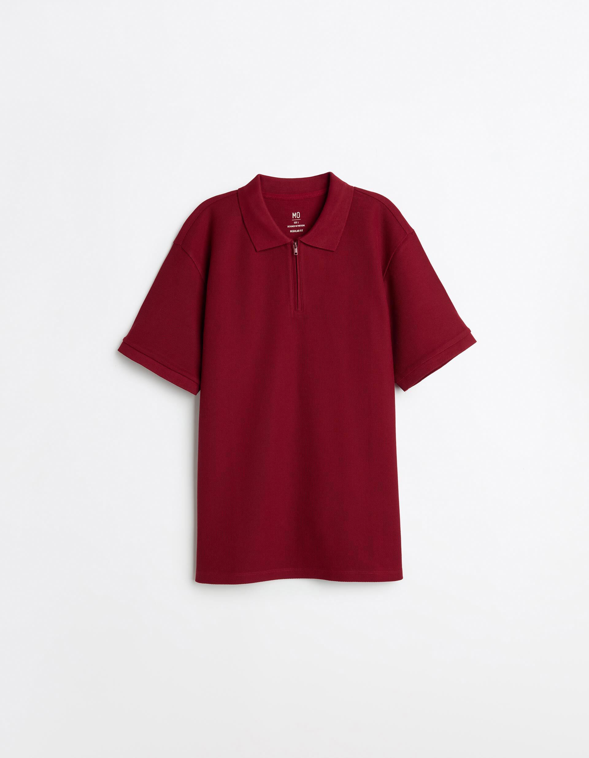 Comprar Online Polo com Fecho, Homem, Vermelho Escuro