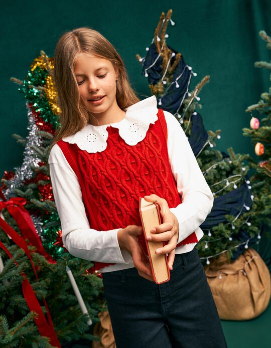 Comprar Online Colete De Malha, Menina, Vermelho