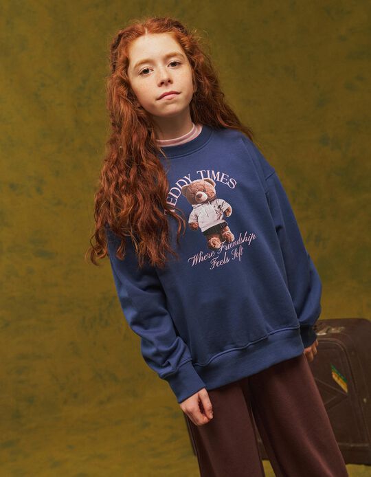 Comprar Online Sweatshirt Estampada, Menina, Azul