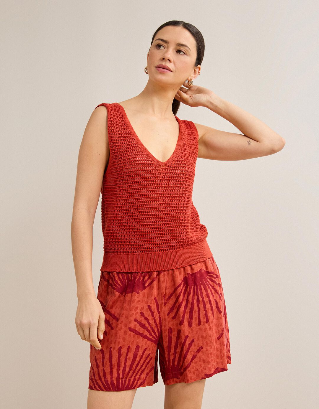 Top Com Al&ccedil;as, Mulher, Vermelho Escuro