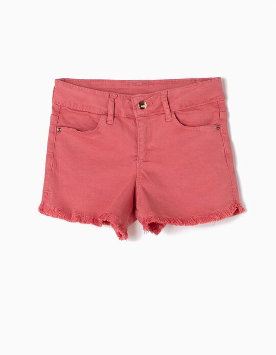 Pink Frayed Shorts