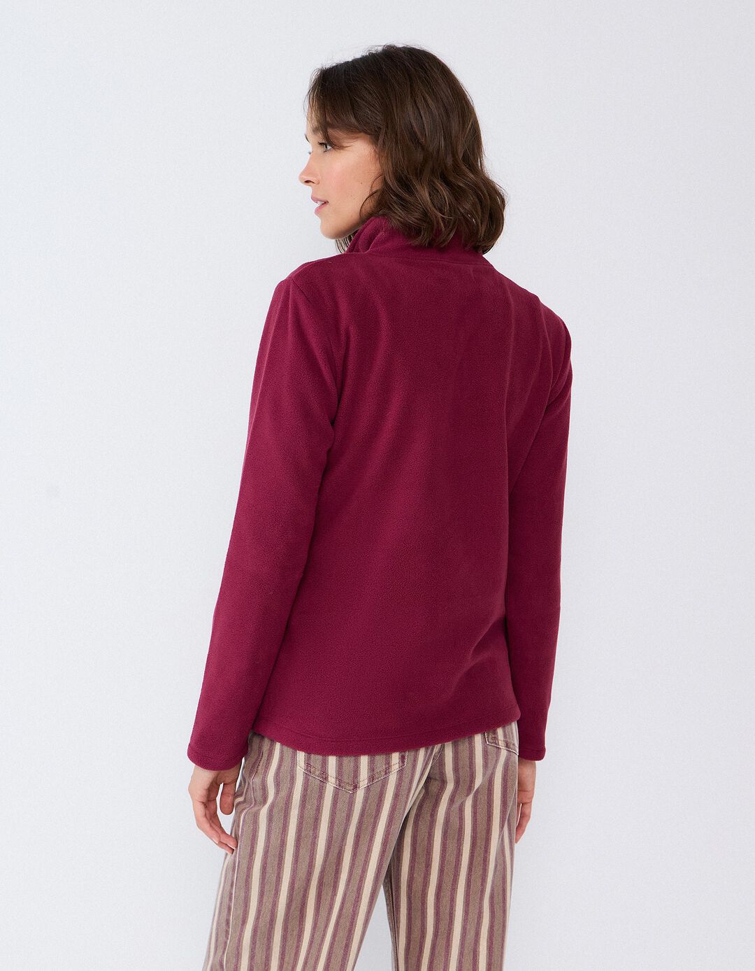 Camisola Polar, Mulher, Vermelho Escuro