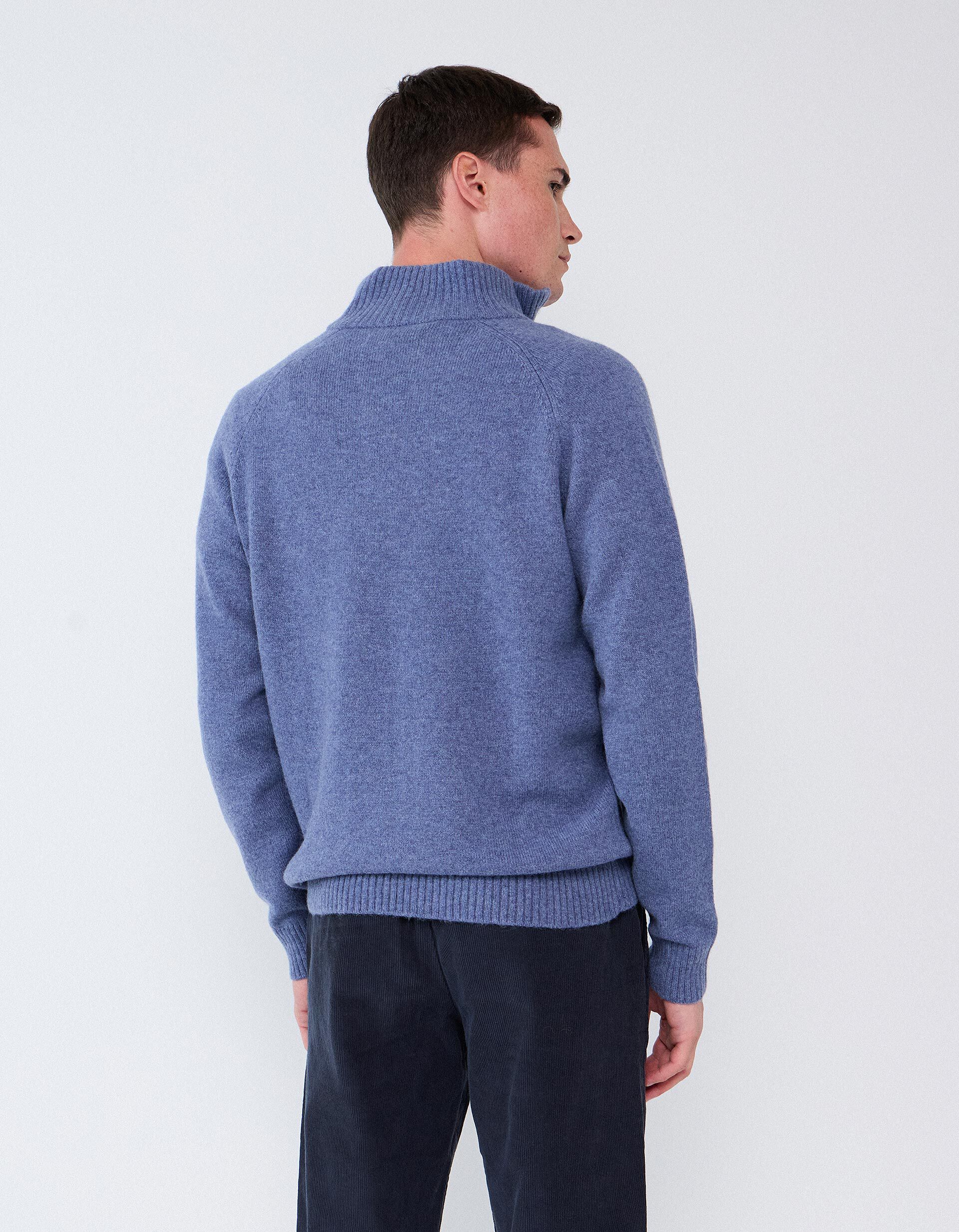 Comprar Online Camisola Com Mistura De L&atilde;, Homem, Azul