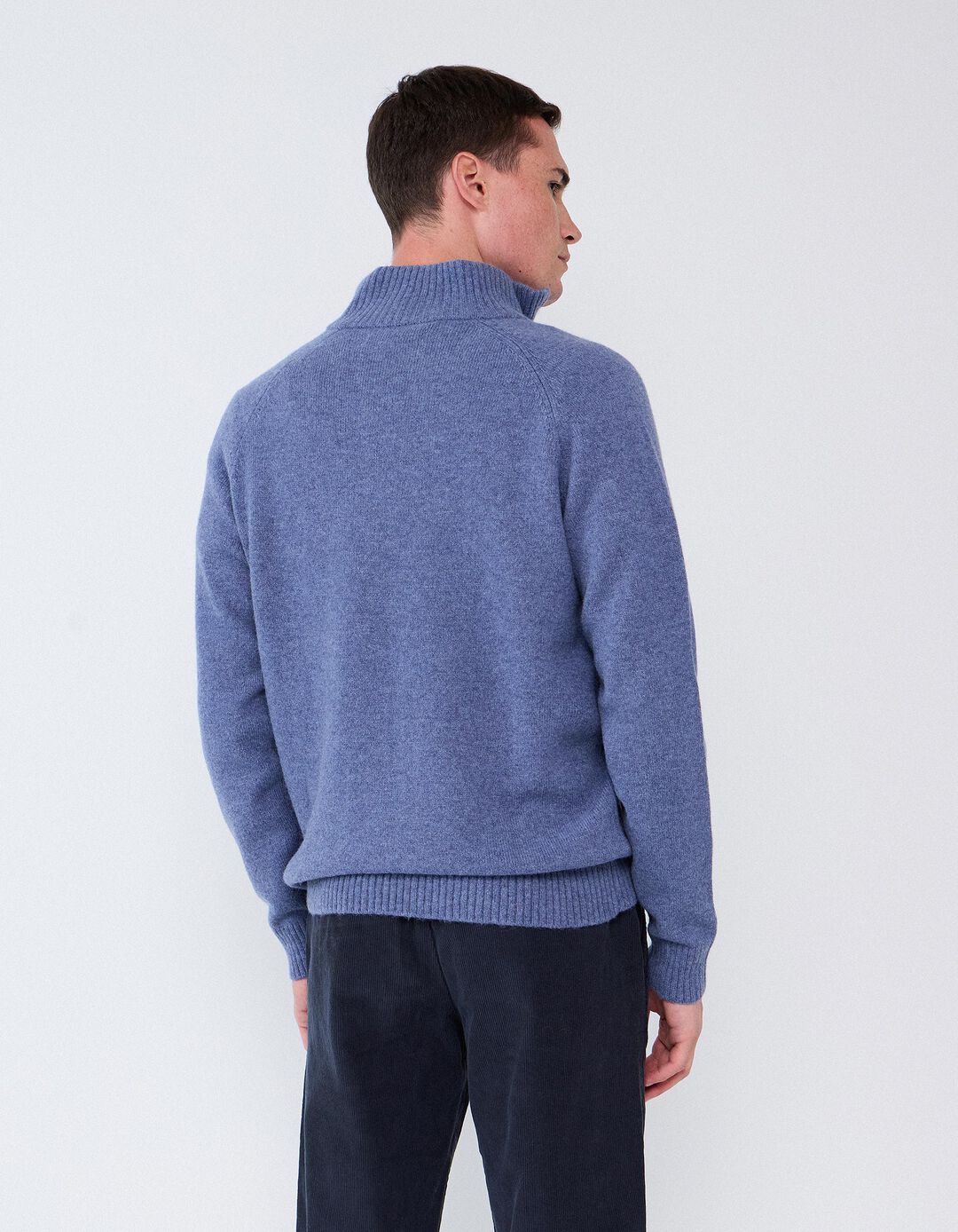 Camisola Com Mistura De L&atilde;, Homem, Azul