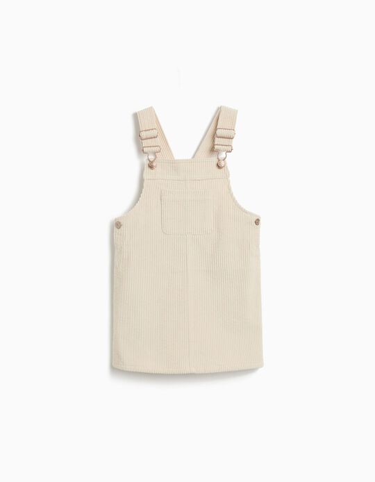 Comprar Online Jardineira de Bombazine, Menina, Bege Claro 