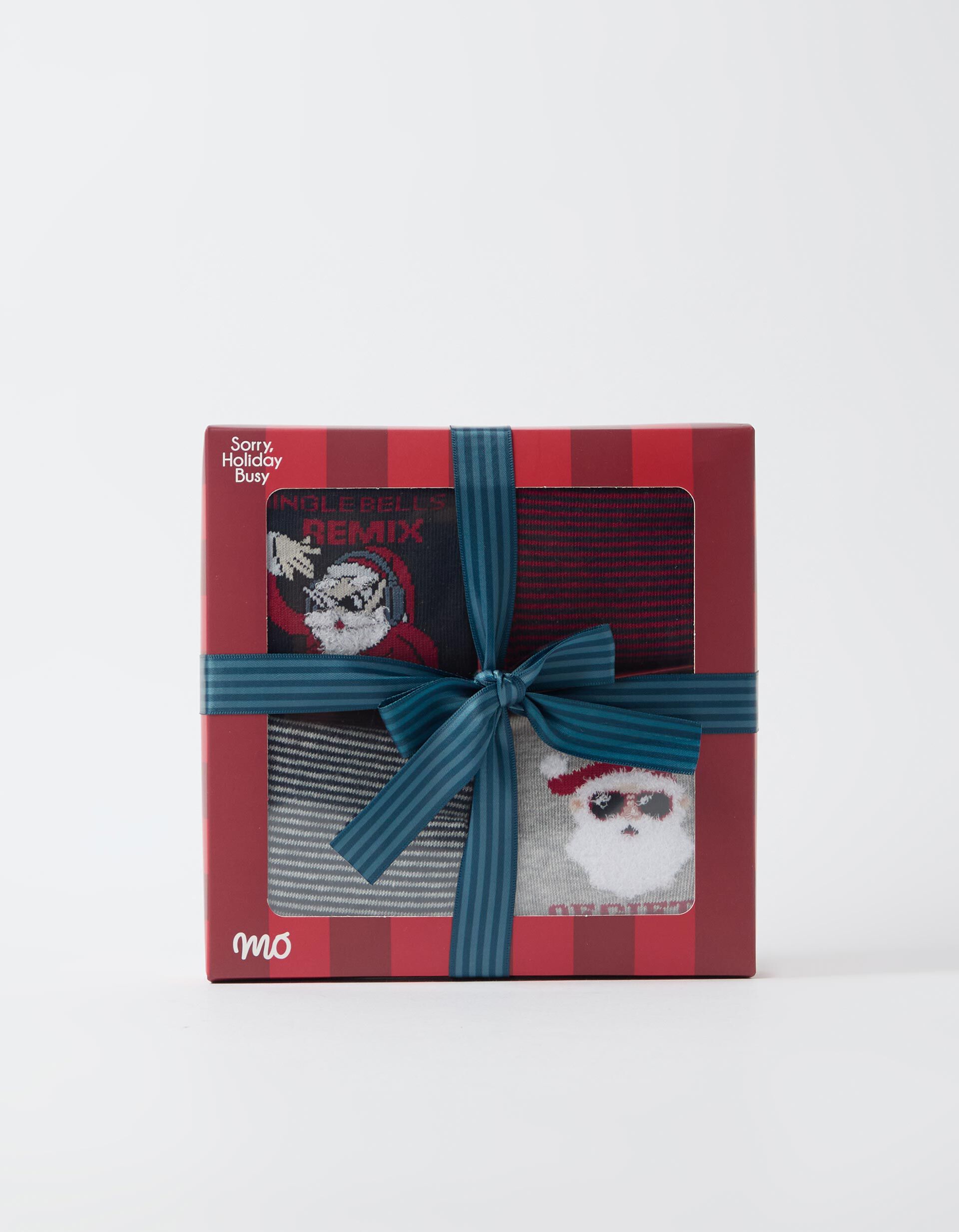 Comprar Online Pack 4 Pares De Meias De Natal, Homem, Vermelho Escuro