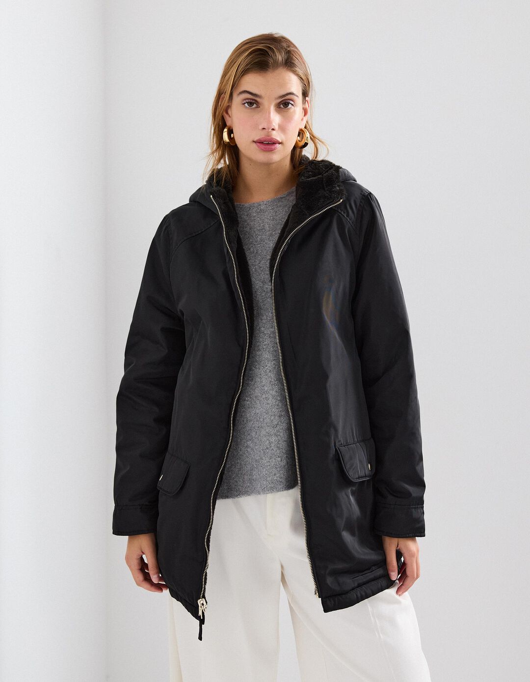 Parka Reversível, Mulher, Preto