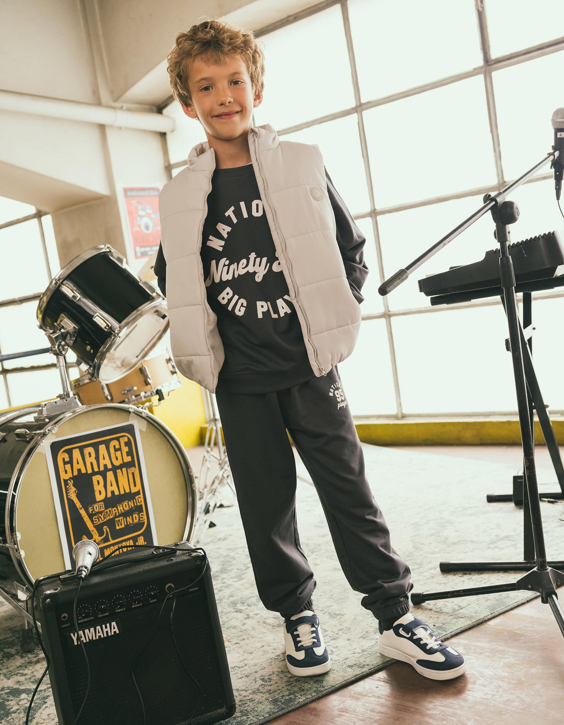 Colete, Menino, Cinzento Claro