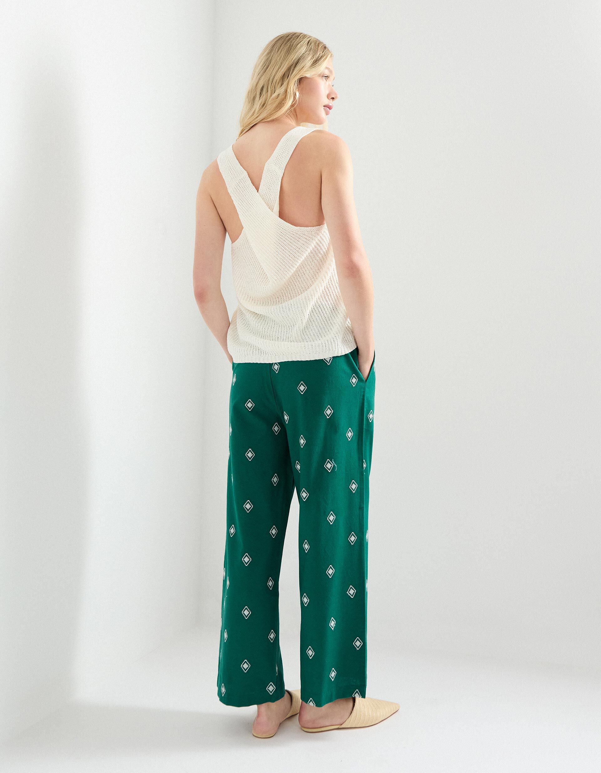 Comprar Online Cal&ccedil;as Culotte com Linho, Mulher, Verde 