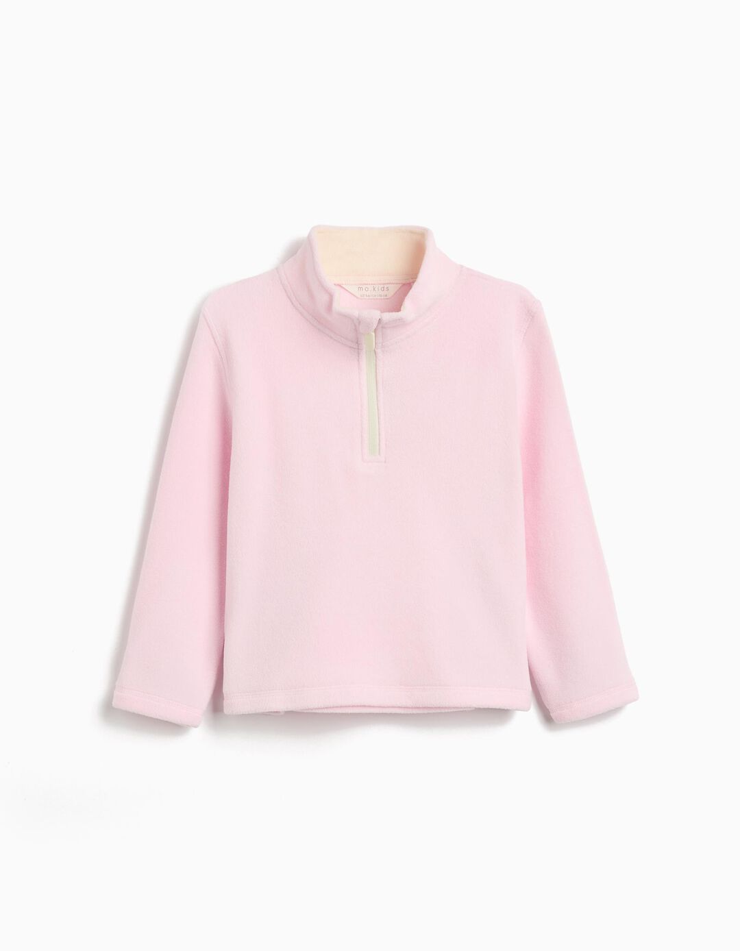 Camisola Polar com Fecho, Menina, Rosa Claro