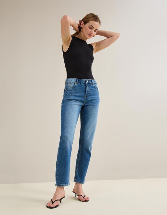 Comprar Online Cal&ccedil;as de Ganga 'Tapered Mom Fit', Mulher, Azul 