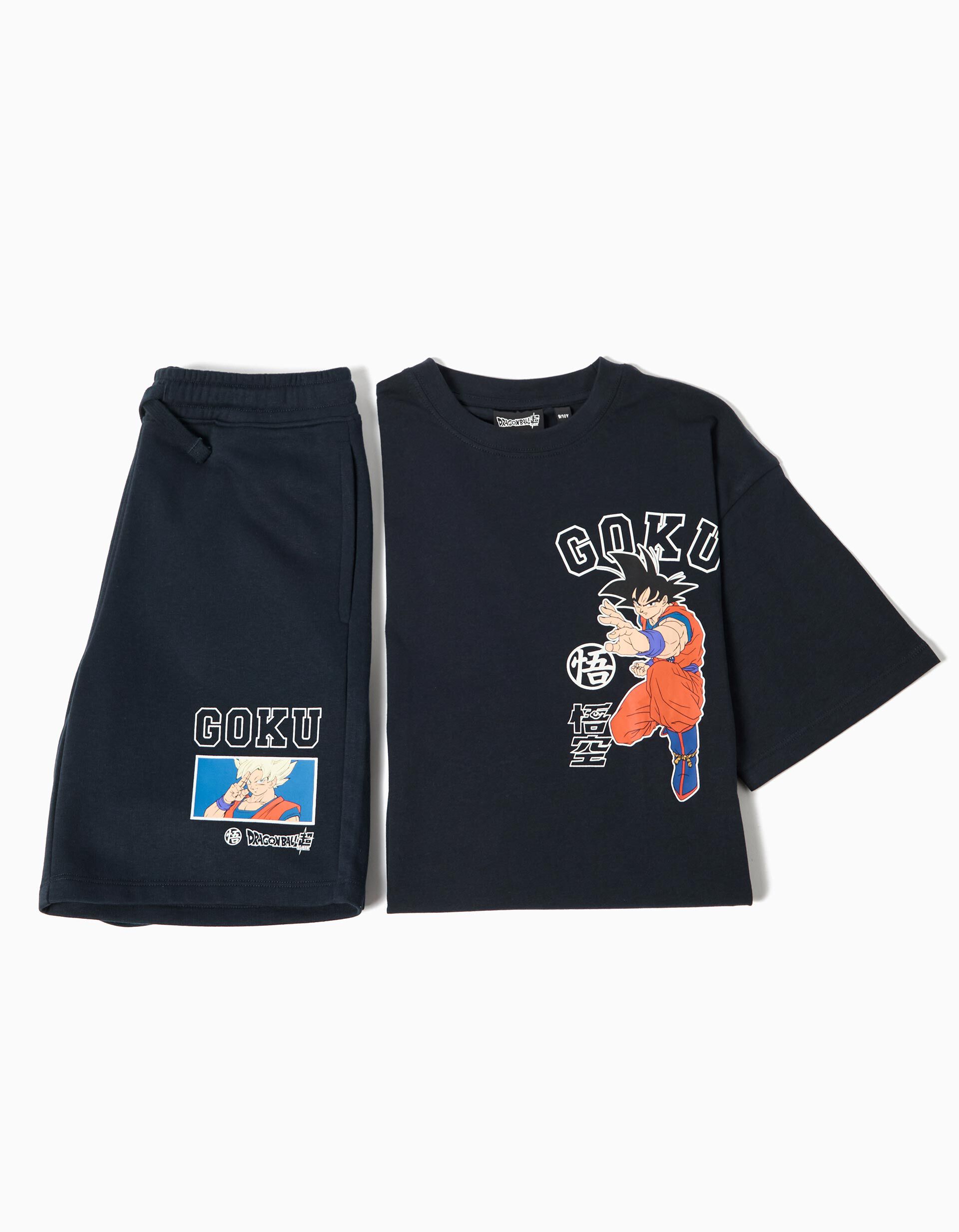 Comprar Online Conjunto T-shirt e Cal&ccedil;&otilde;es 'Goku', Menino, Azul Escuro