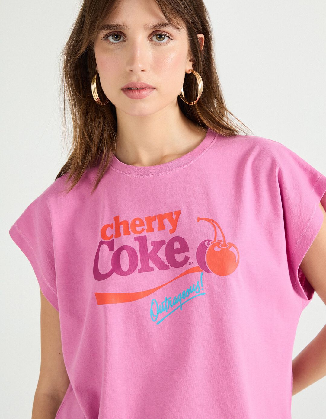 T-shirt Cropped 'Coca-Cola', Mulher, Rosa 