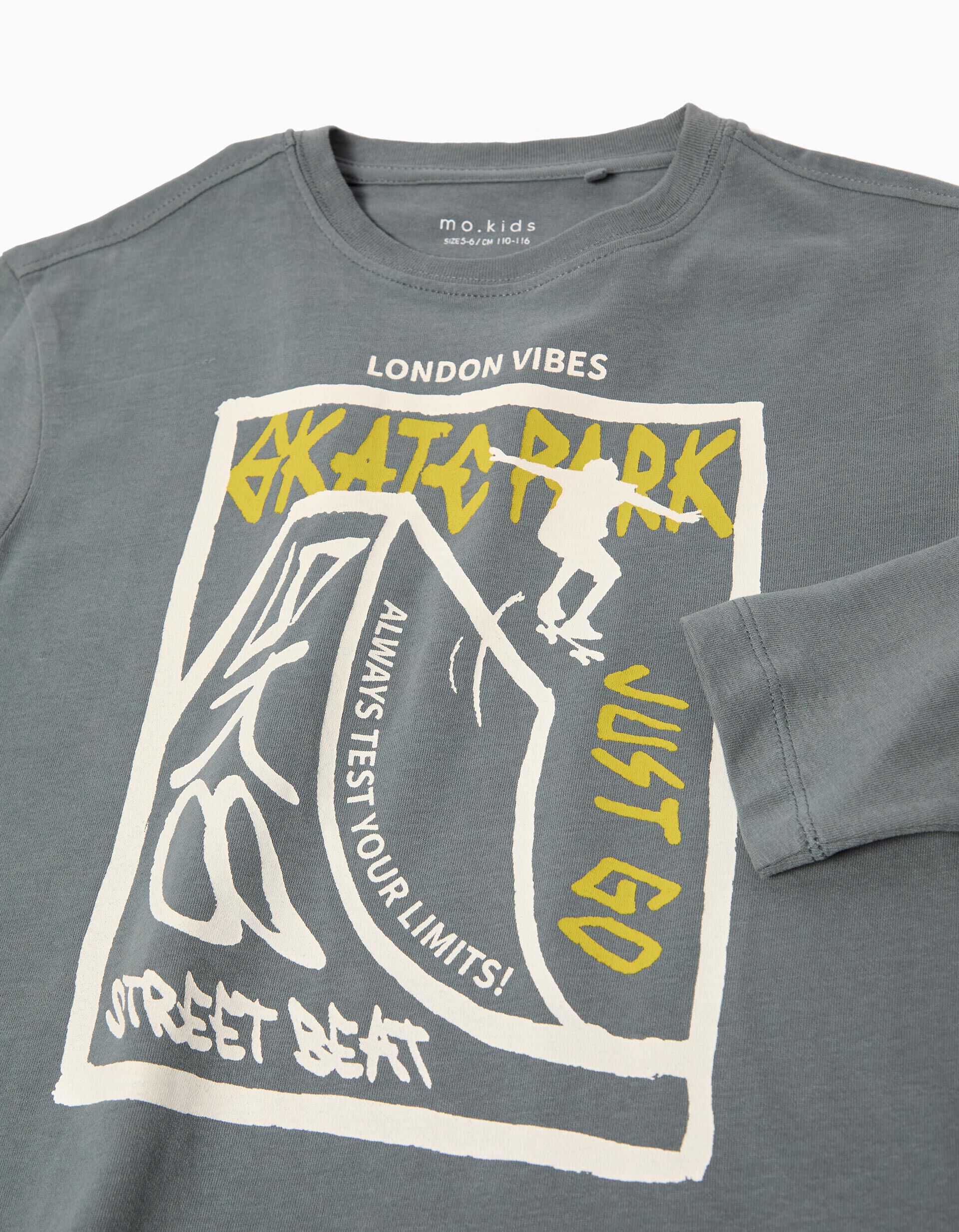 Comprar Online T-shirt de Manga Comprida Estampado, Menino, Azul