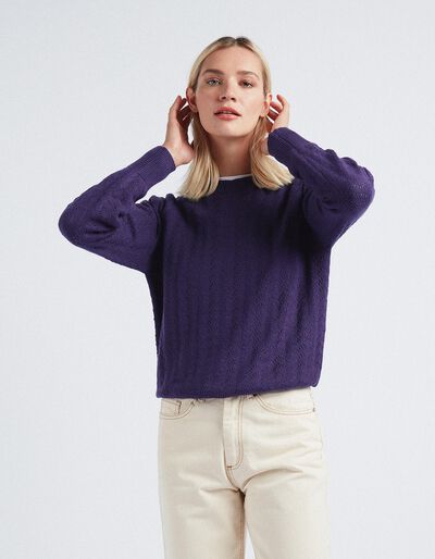 Knitted Jumper, Women, Purple