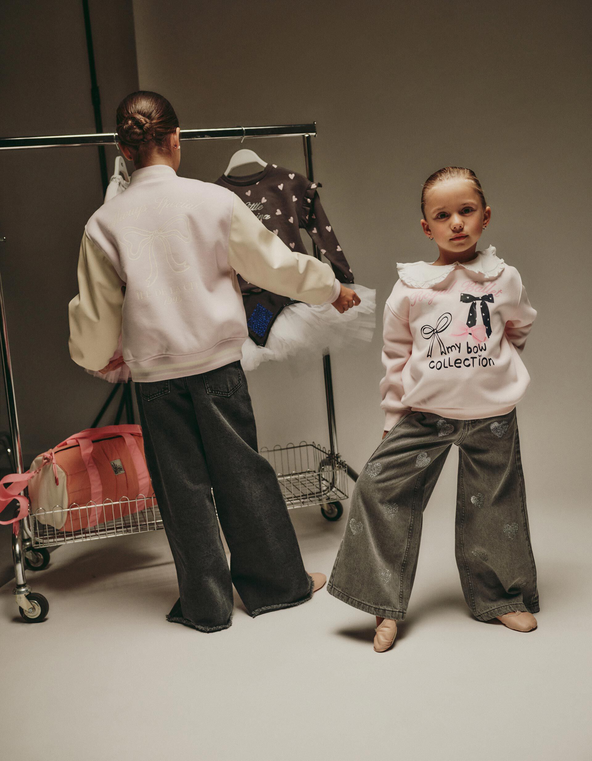 Comprar Online Cal&ccedil;as de Ganga Wide Leg, Menina, Cinzento Escuro