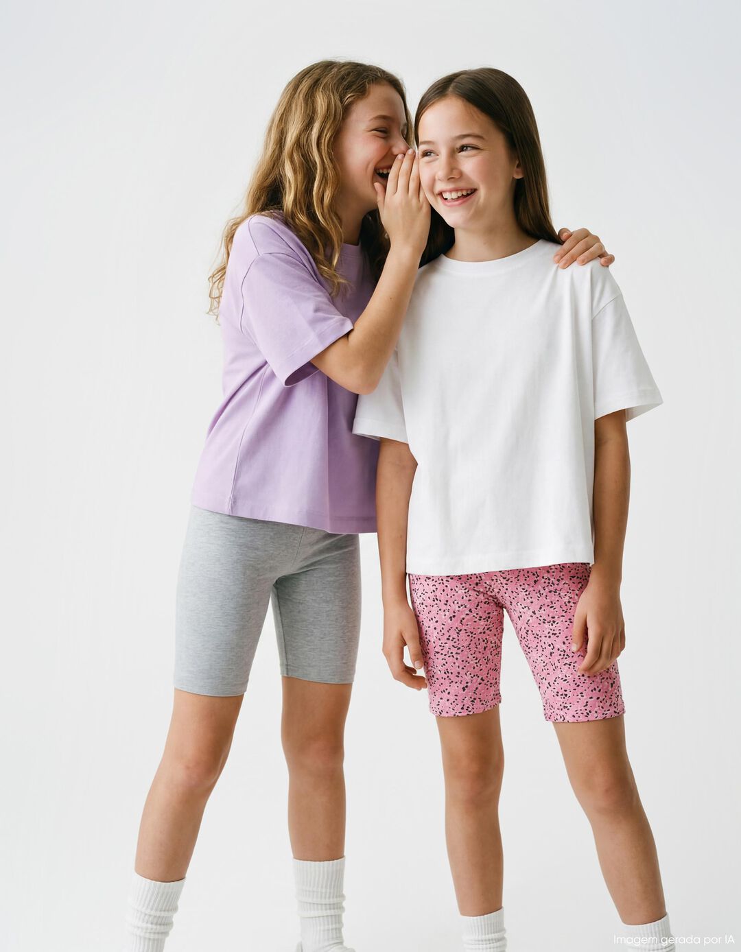 Pack 2 Leggings, Menina, Rosa