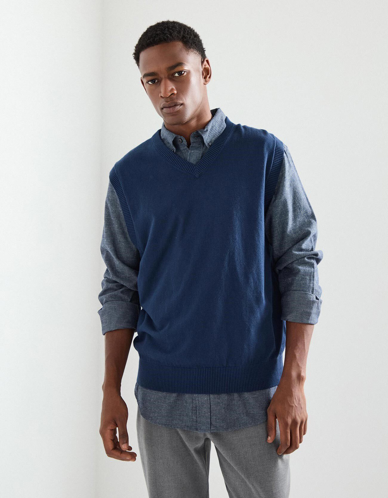 Comprar Online Colete com Caxemira, Homem, Azul Escuro