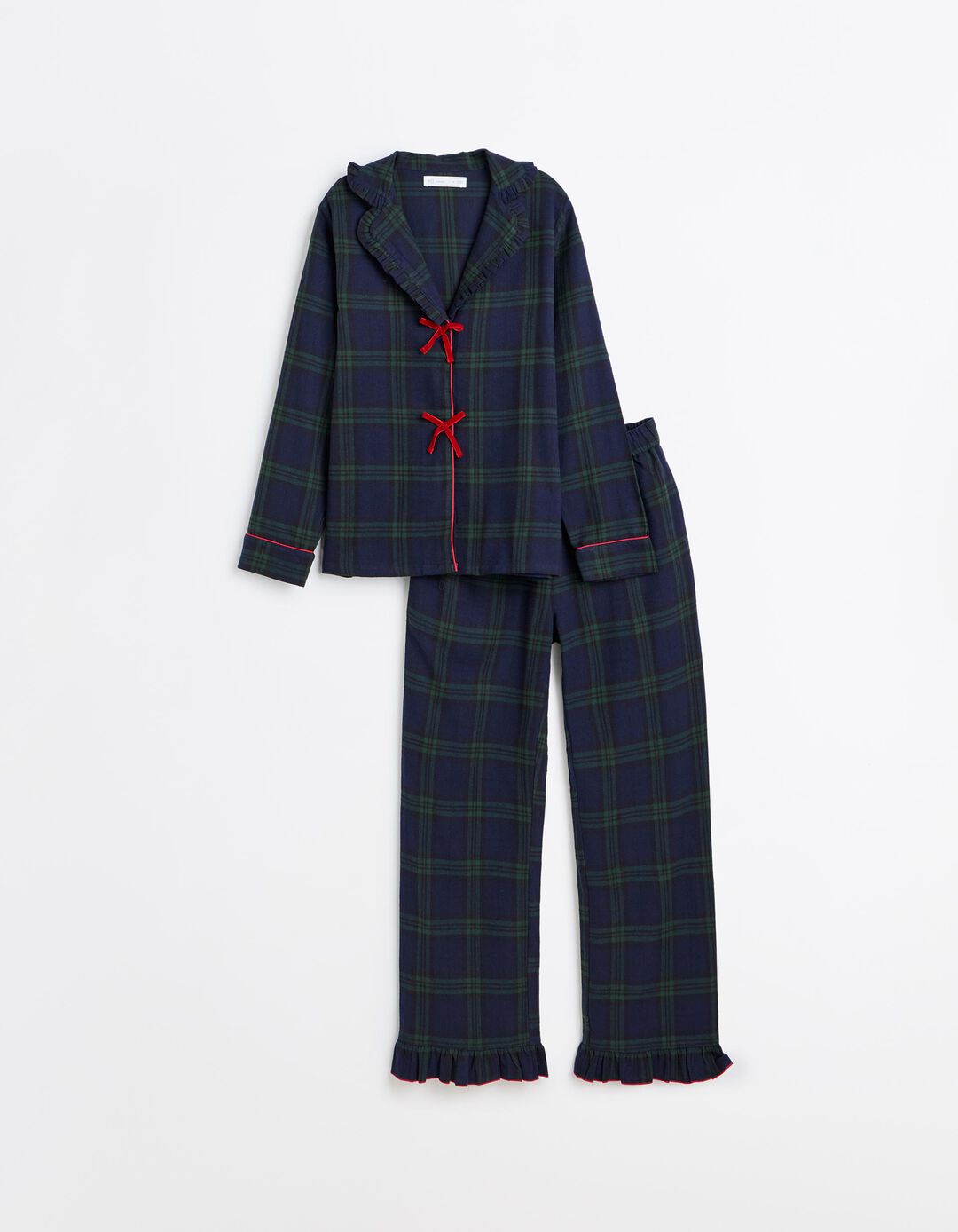 Pijama De Natal Em Flanela, Mulher, Azul Escuro