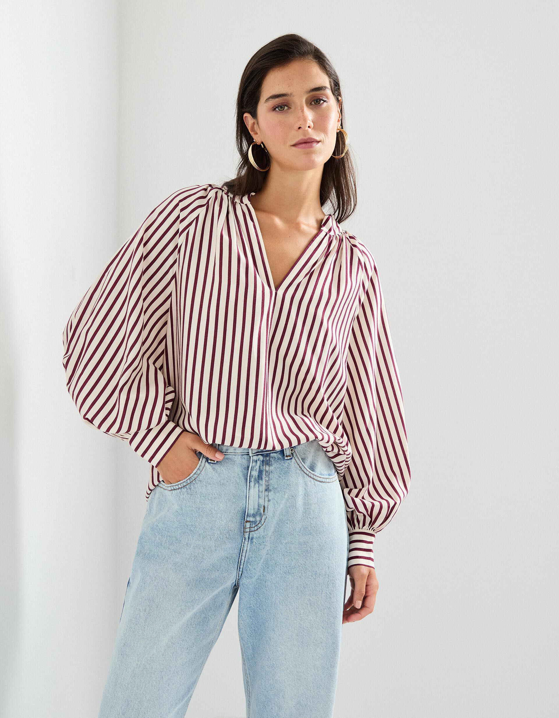 Comprar Online Blusa Riscas, Mulher, Vermelho