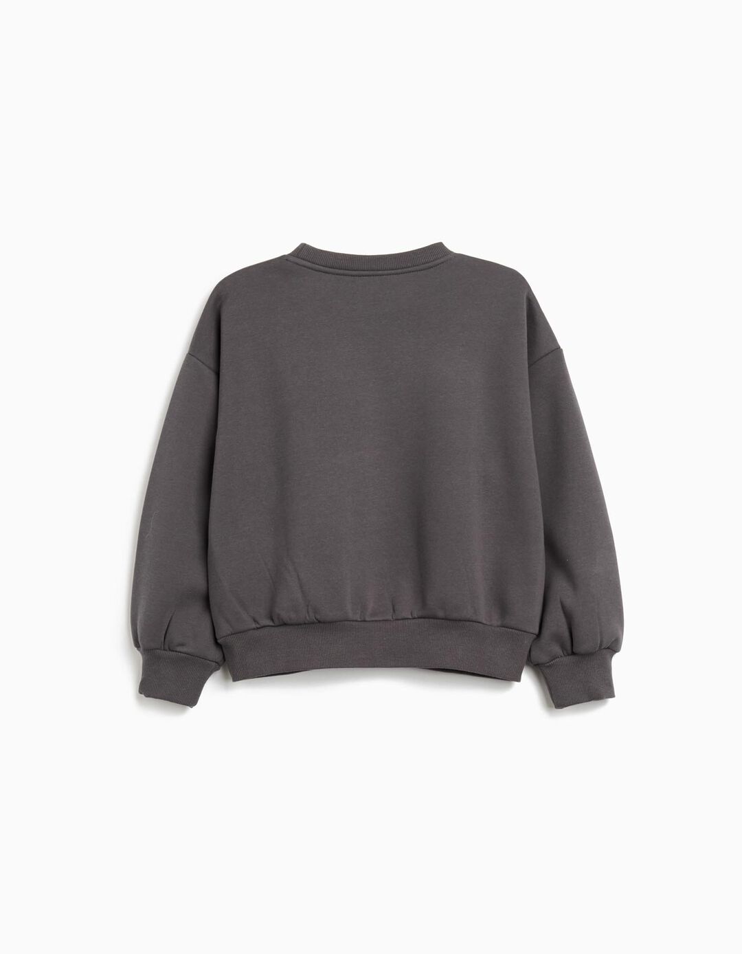 Sweatshirt de Felpa, Menina, Cinzento Escuro