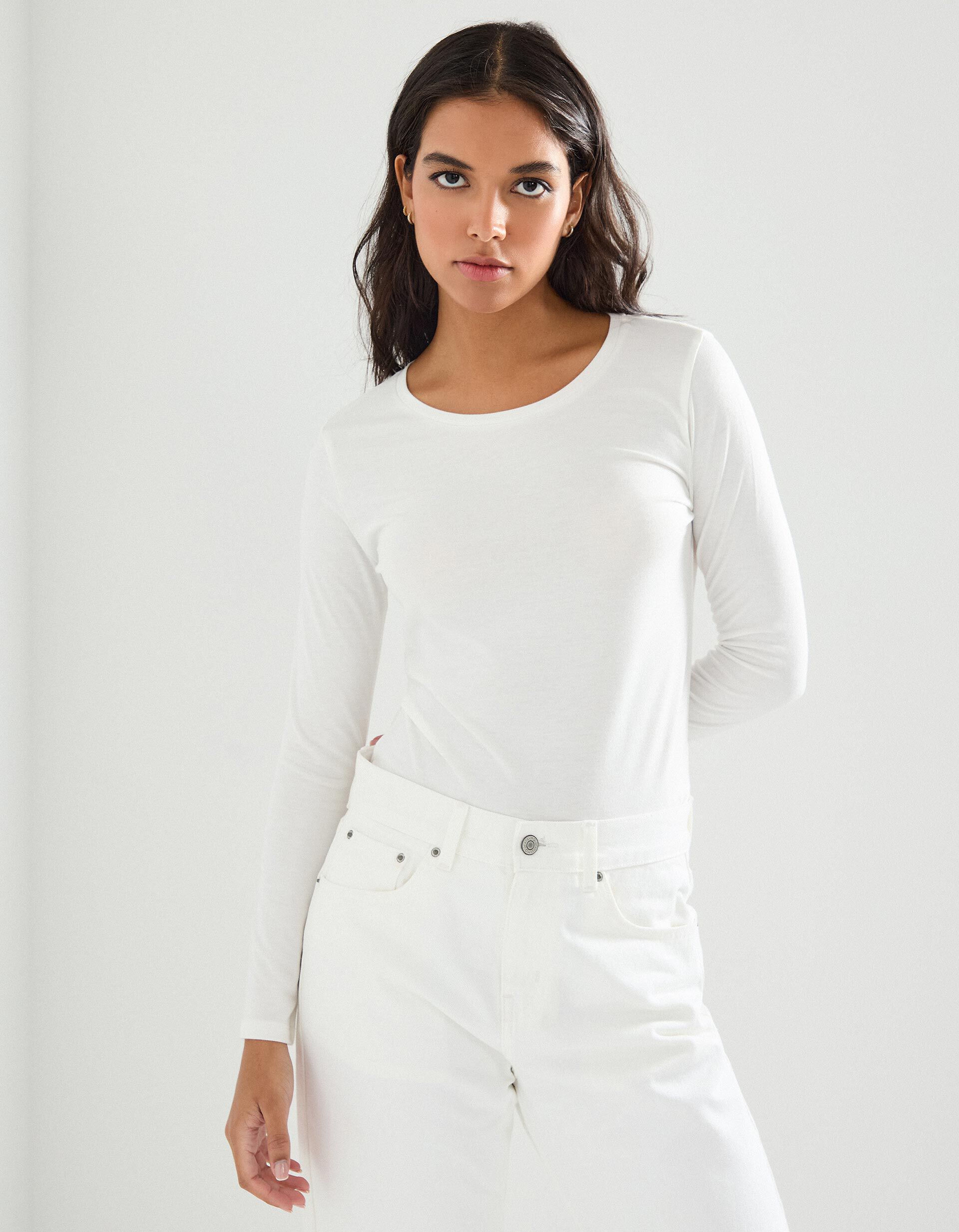 Camisola Interior, Mulher, Branco 