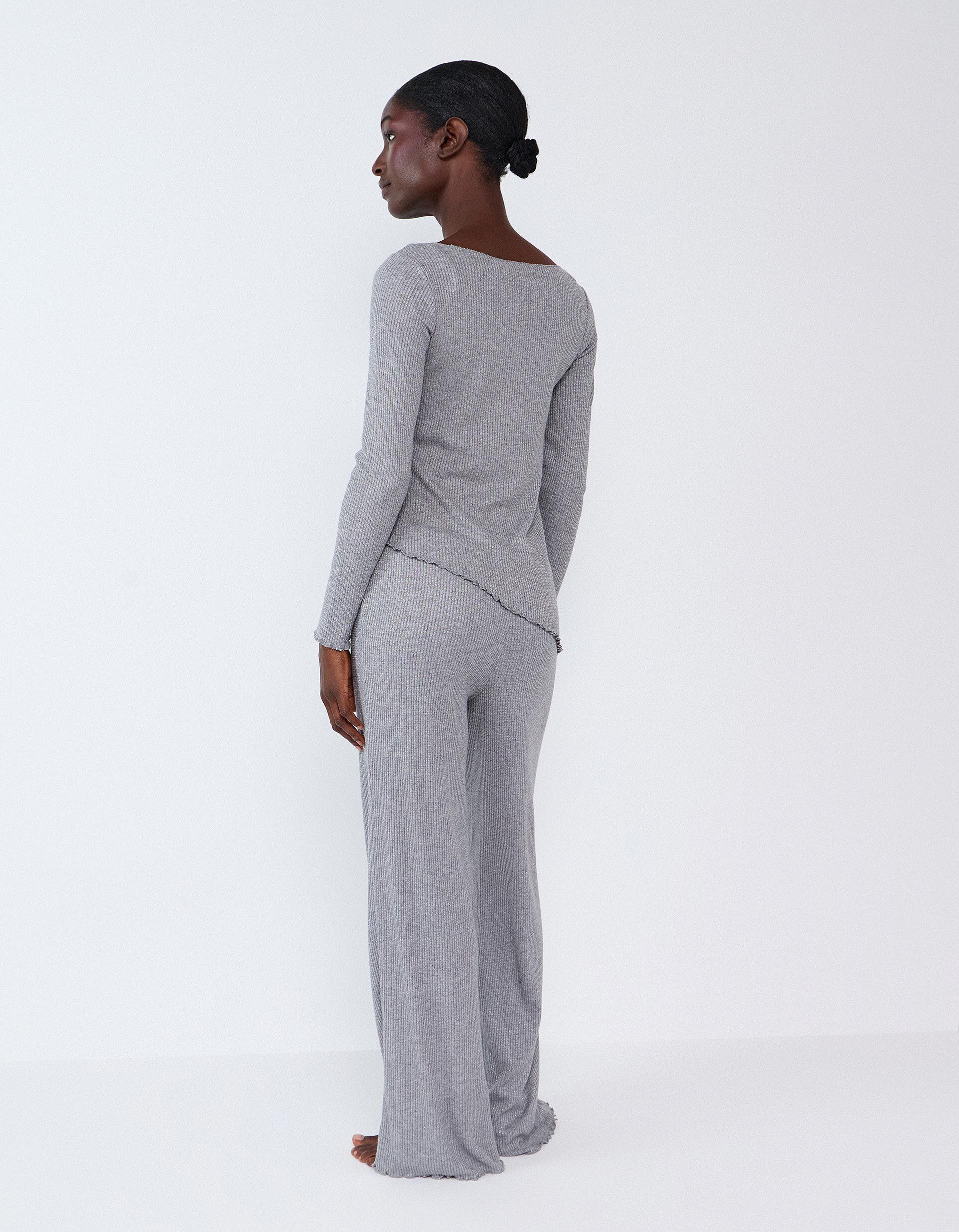 Comprar Online Pijama Canelado, Mulher, Cinzento