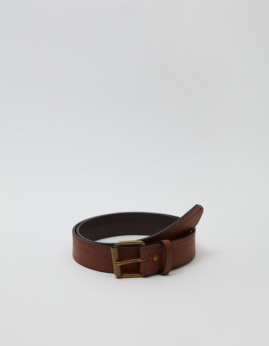 Leather-Effect Belt, Brown