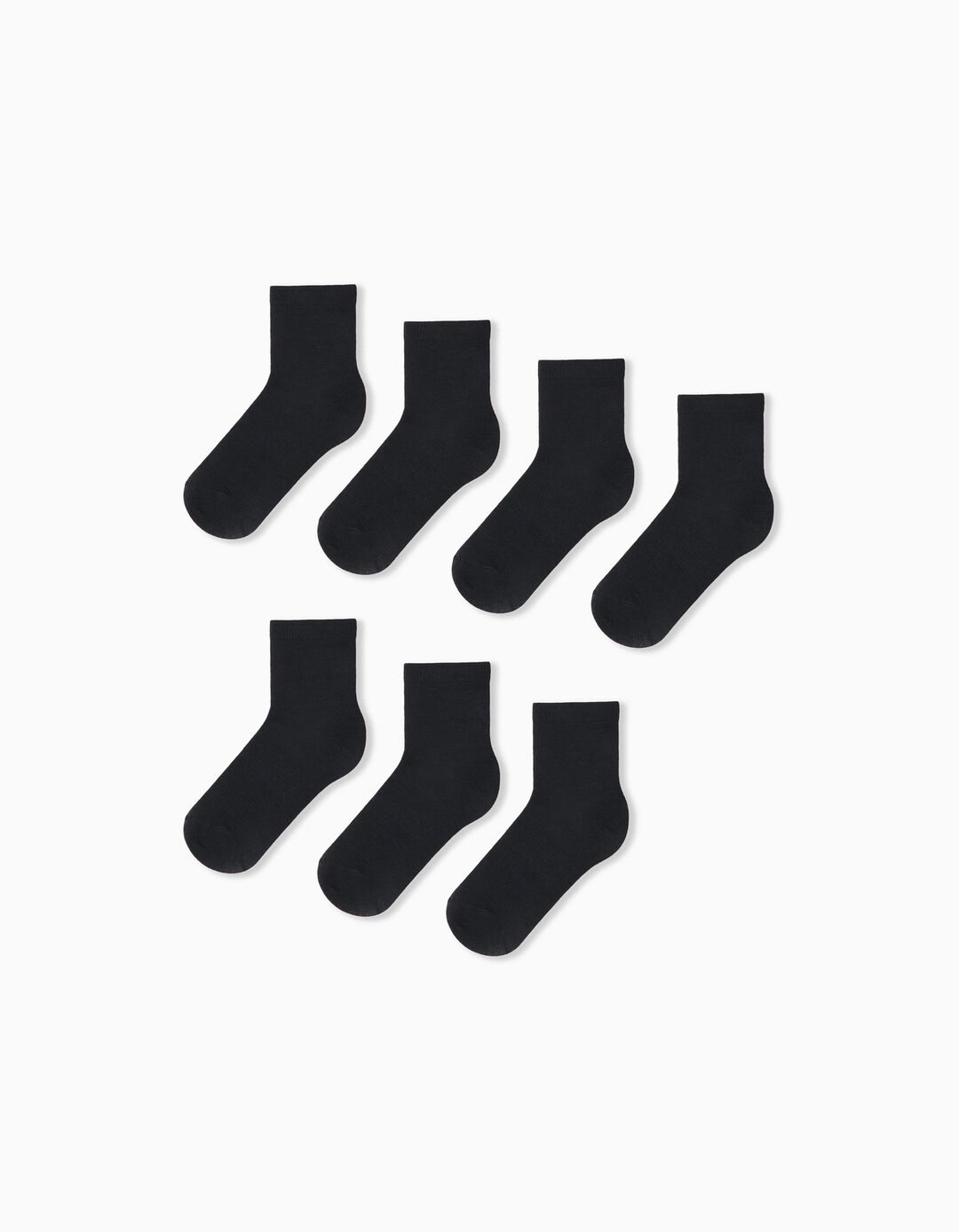 7 Pairs of Socks Pack, Boys, Black