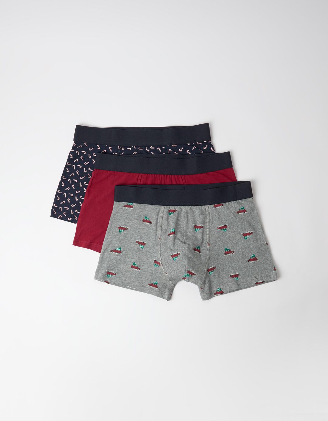 Pack 3 Boxers Natal, Homem, Vermelho Escuro