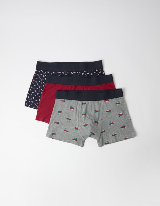 Comprar Online Pack 3 Boxers Natal, Homem, Vermelho Escuro