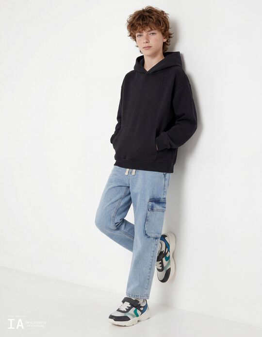 Comprar Online Sweatshirt com Capuz, Menino, Preto