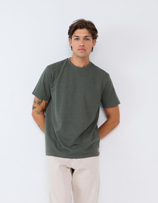 Comprar Online T-shirt Piquet, Homem, Verde Escuro