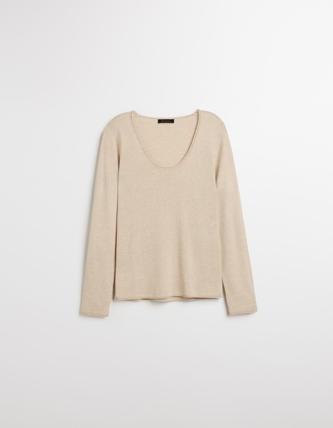 Camisola com Caxemira, Mulher, Bege