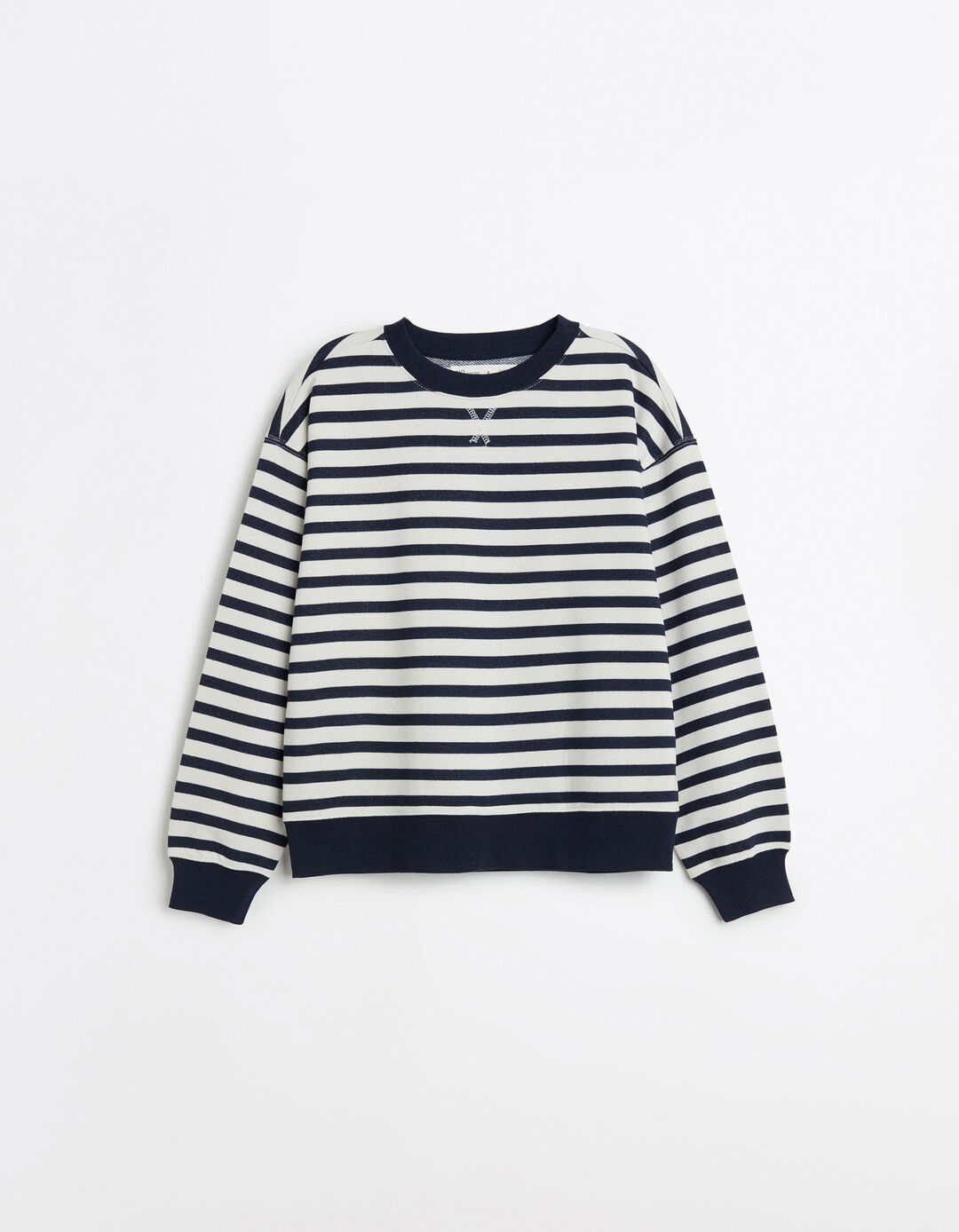 Sweatshirt Riscas, Mulher, Azul Escuro