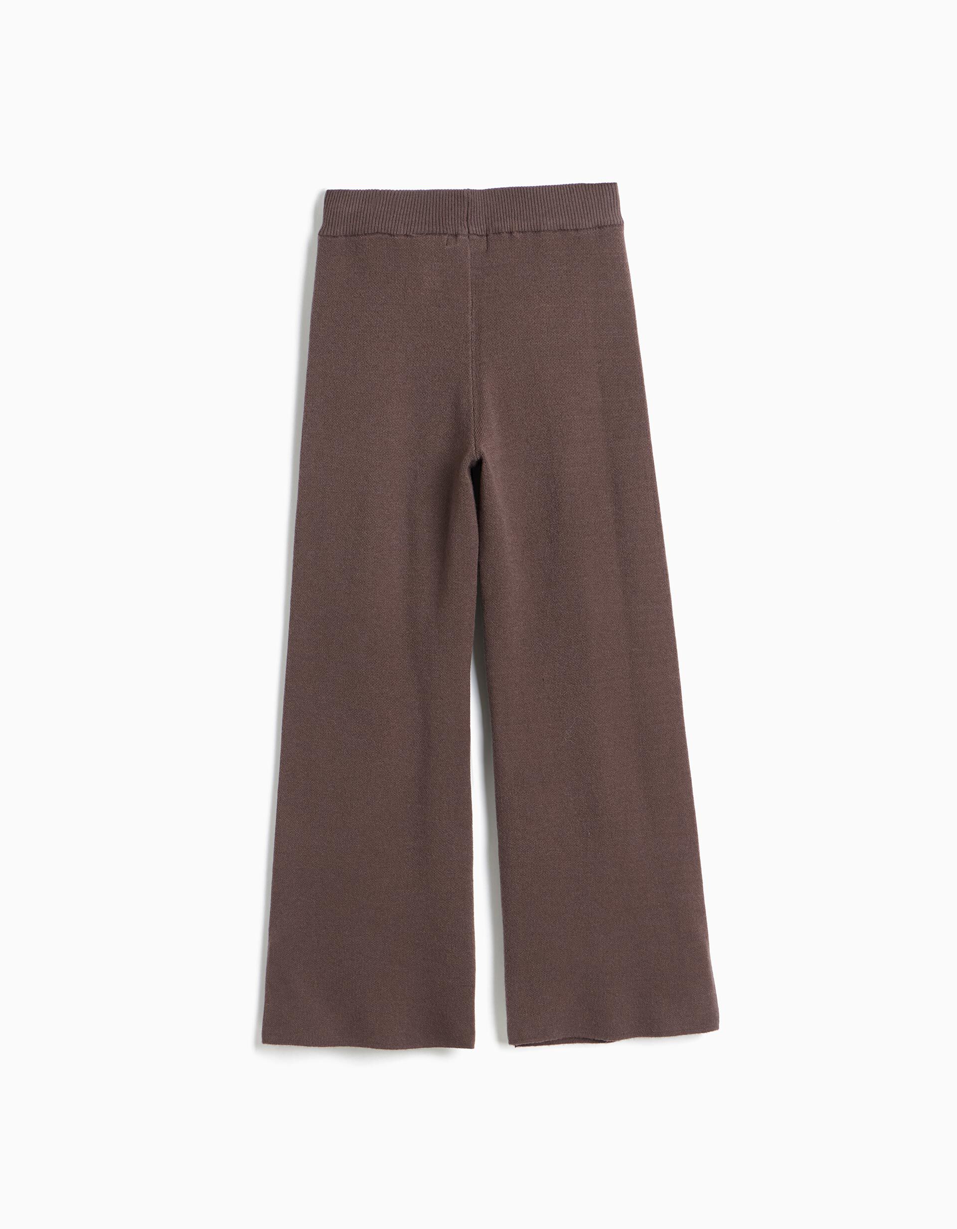 Comprar Online Cal&ccedil;as De Malha 'Wide Leg', Menina, Castanho Escuro