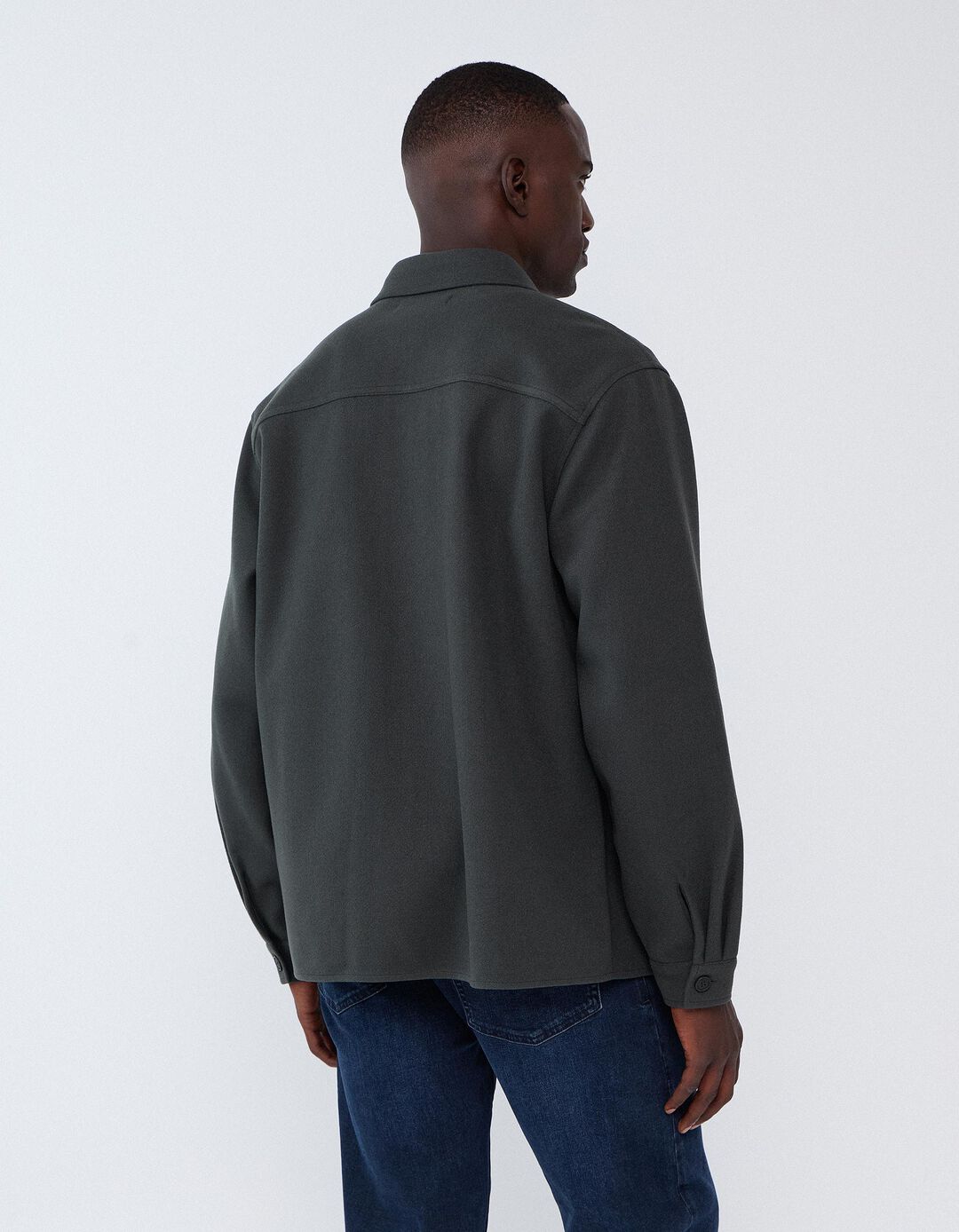 Sobrecamisa Em Malha, Homem, Verde Escuro