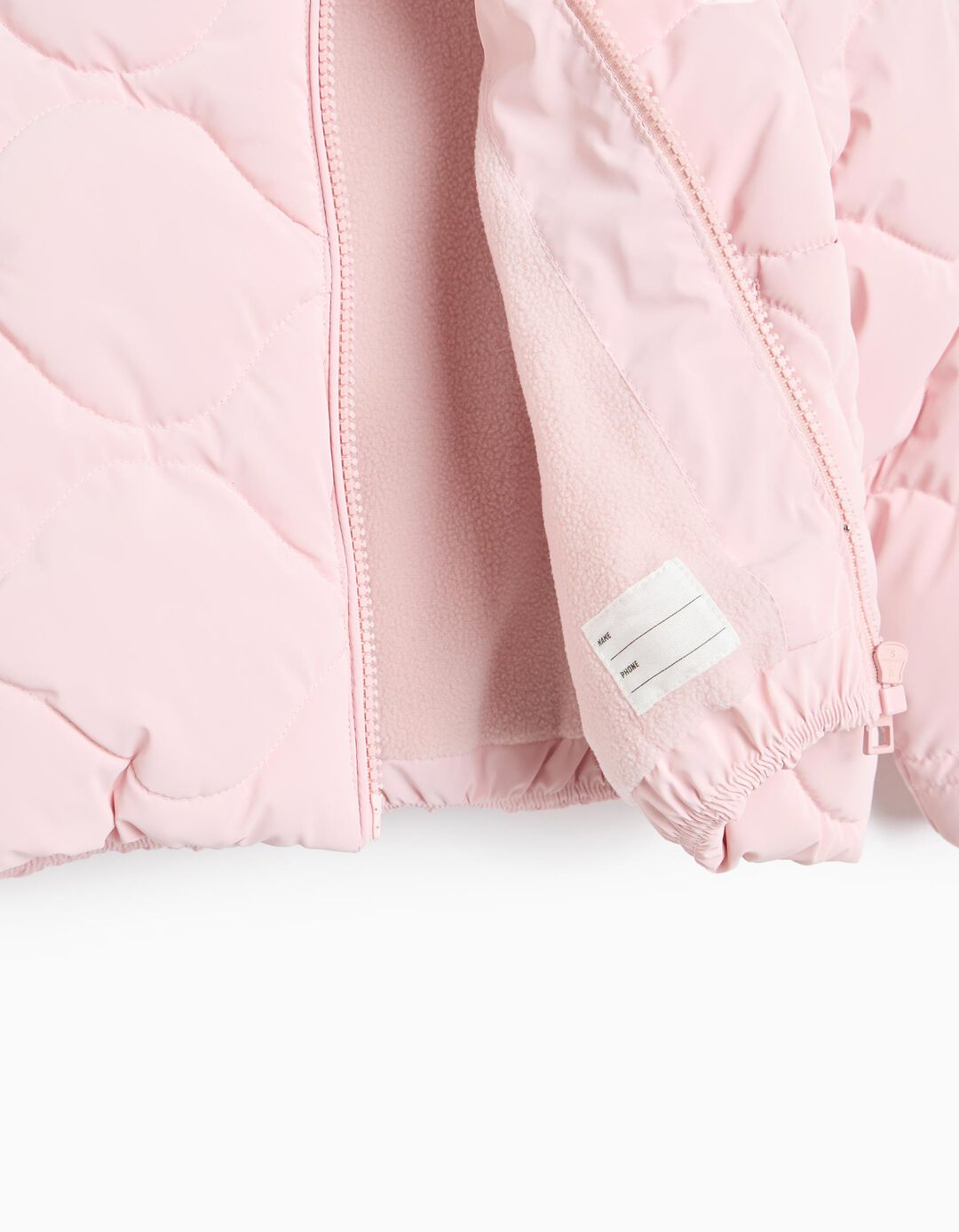 Casaco Acolchoado Com Capuz, Menina, Rosa Claro