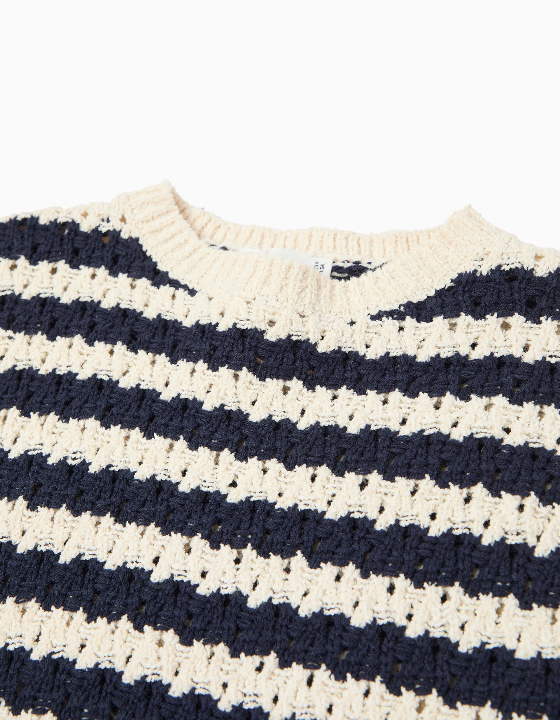 Comprar Online Camisola Riscas, Menina, Azul Escuro