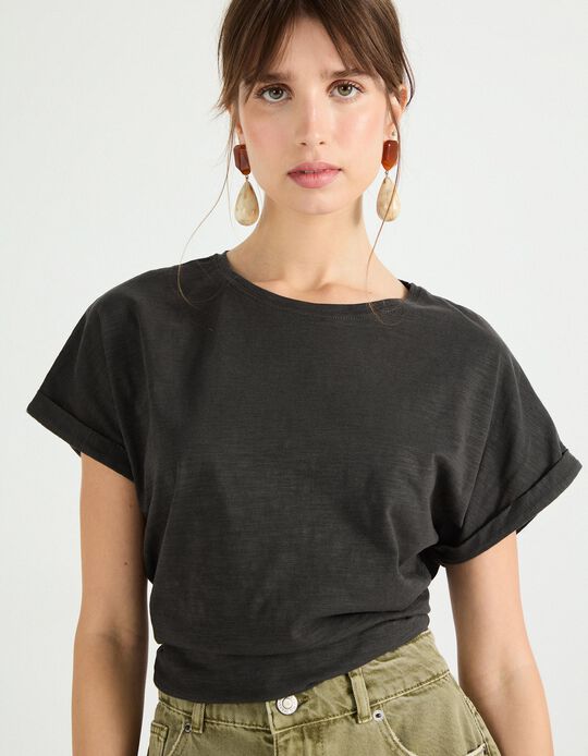 Comprar Online T-shirt, Mulher, Cinzento Escuro