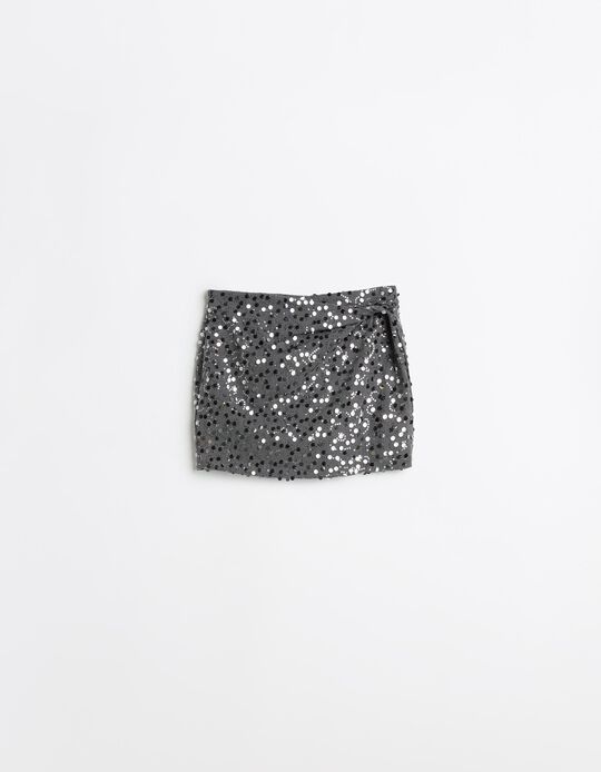 Comprar Online Mini-saia com Lantejoulas, Mulher, Cinzento