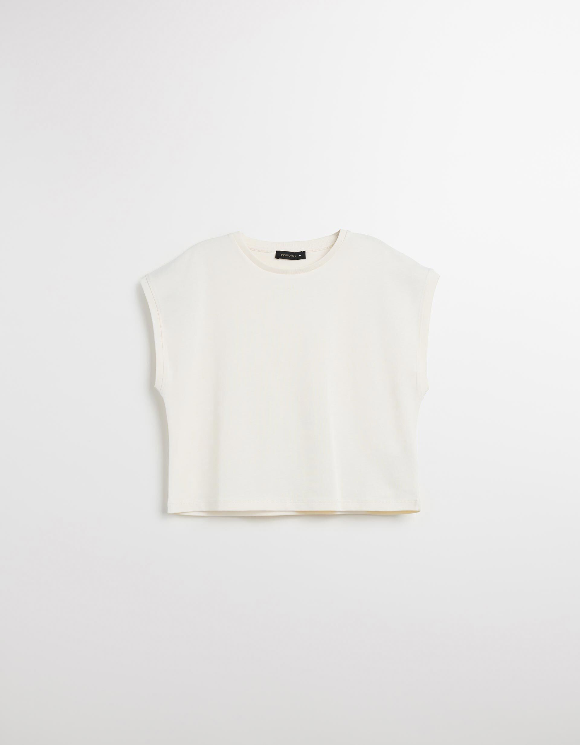 Comprar Online T-shirt sem Mangas, Mulher, Bege Claro